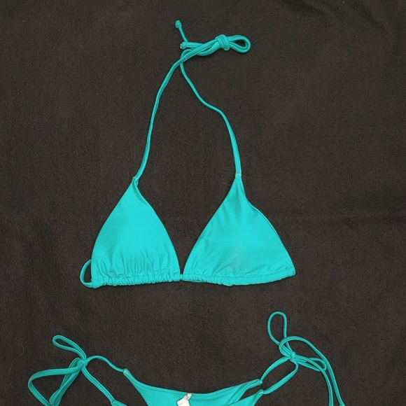 SMALL Bikini String Tie Thong Sea Green Swimsuit NEW - Picture 7 of 8